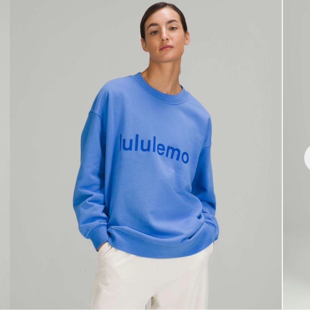 Lululemon Perfectly Oversized Crew *Graphic Blue Nile size 6